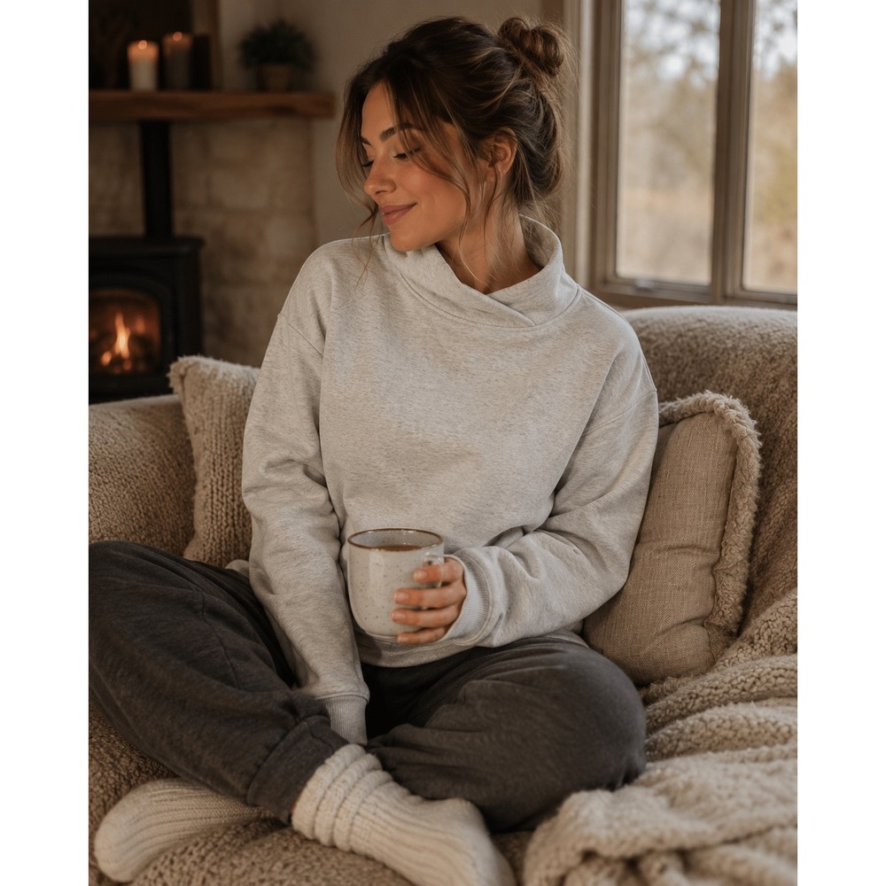 Athleta Cozy Karma Twist Neck Sweatshirt- Size M
